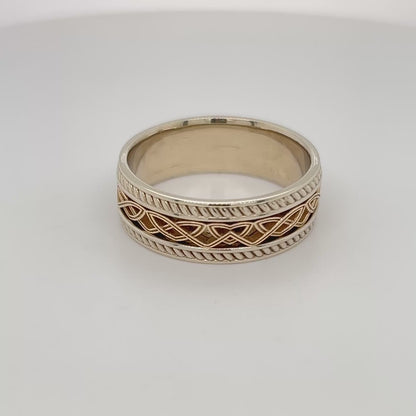 9ct White & Yellow Gold Men's Ring