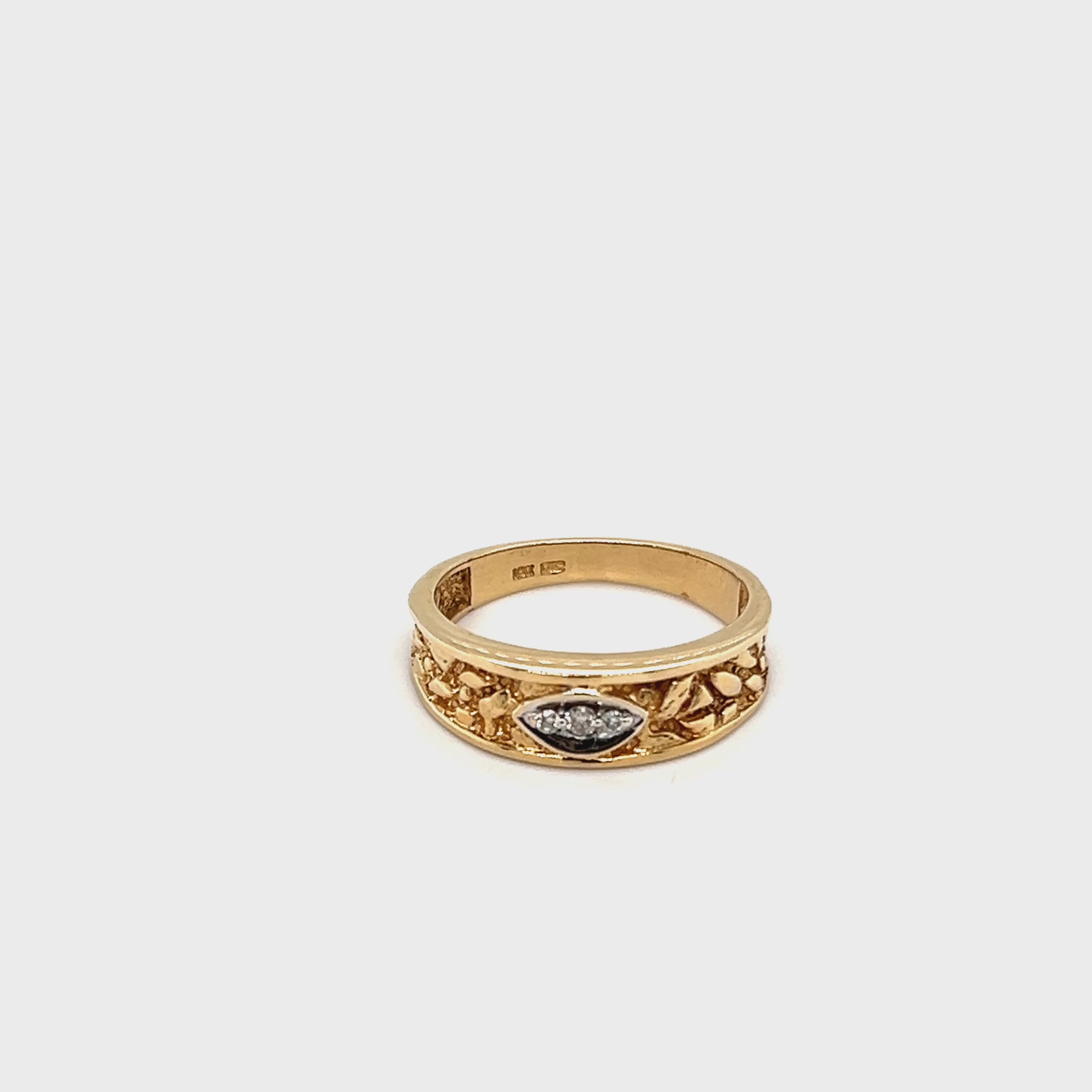 10ct Yellow Gold Diamond Men's Ring