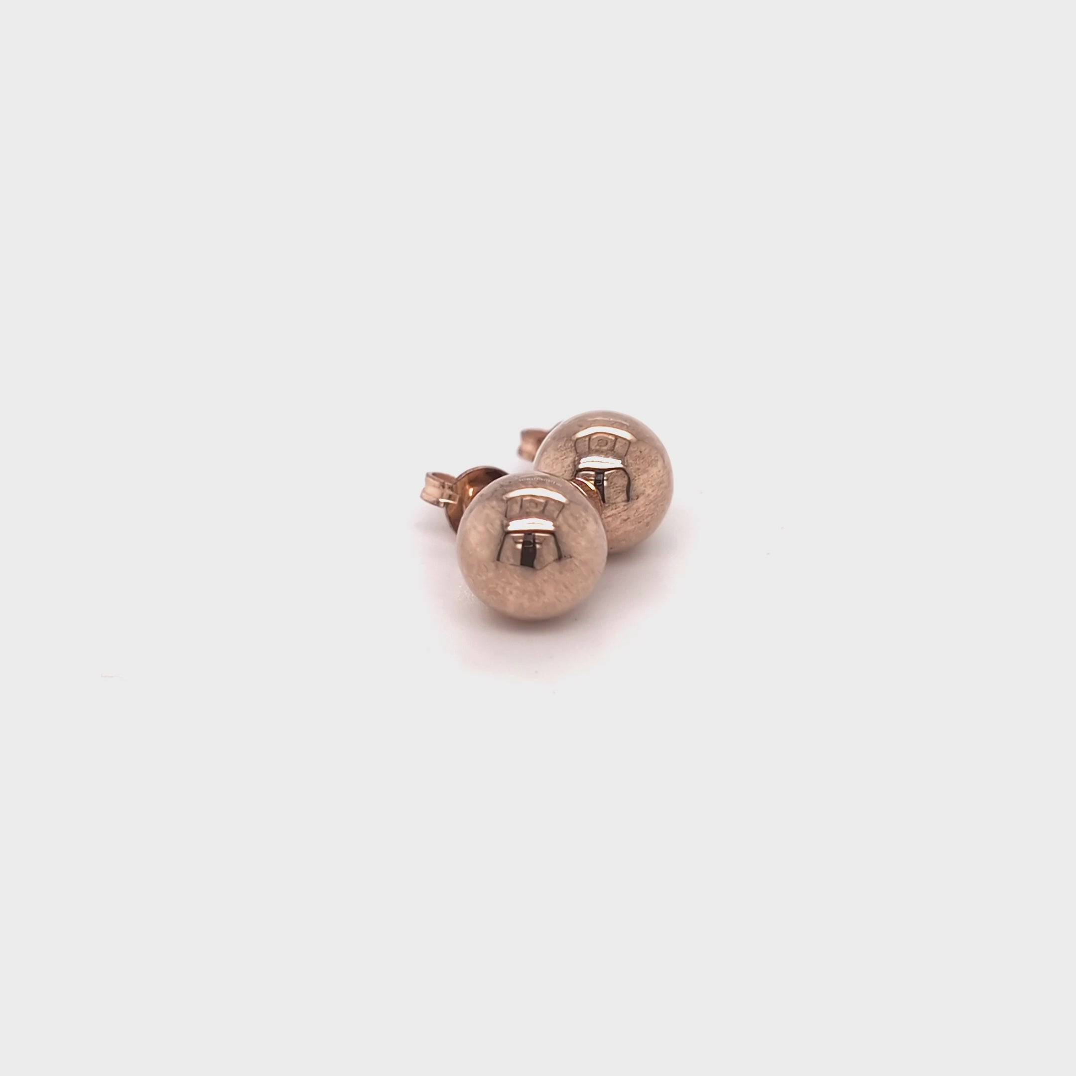 9CT ROSE GOLD HEAVY BALL STUDS