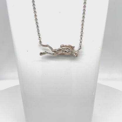 HANDMADE STERLING SILVER SCUBADIVER PENDANT