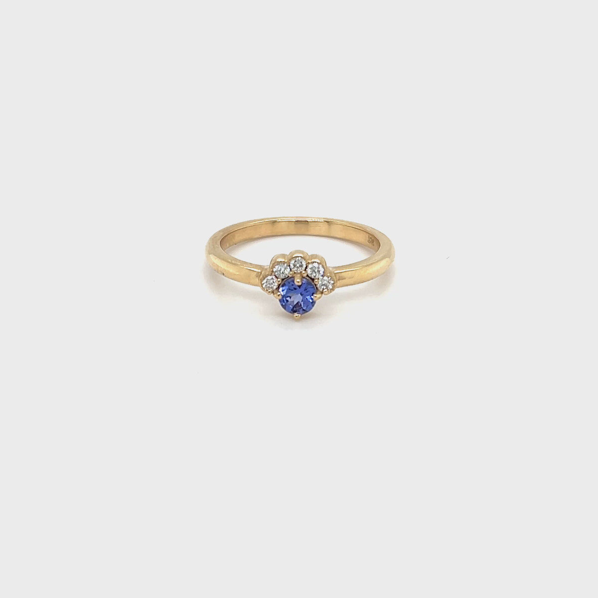 9ct Yellow Gold Tanzanite & Diamond Ring