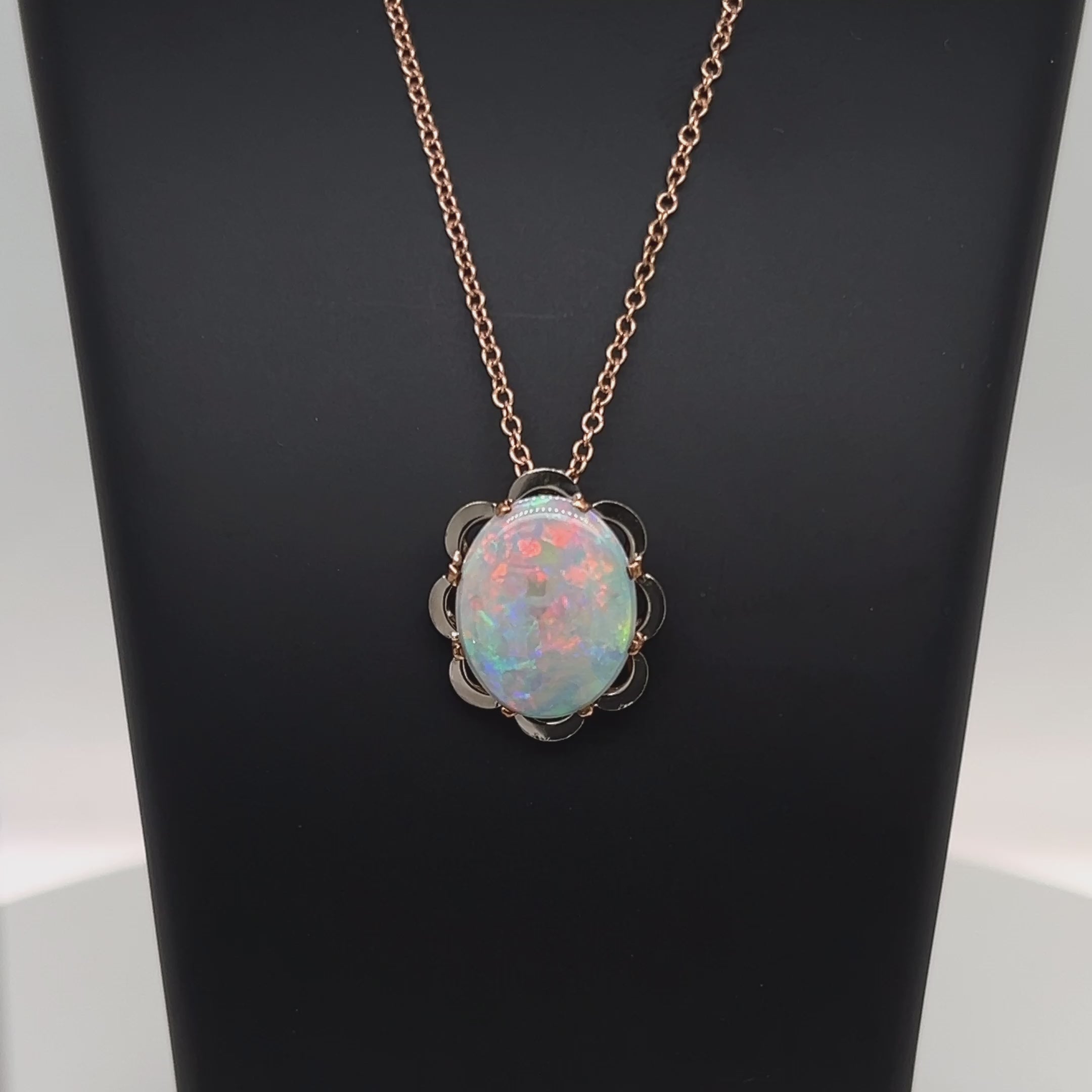18ct White Gold Opal Pendant