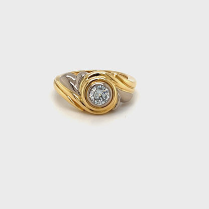 18ct Two-Tone Diamond Set Swirl Ring
