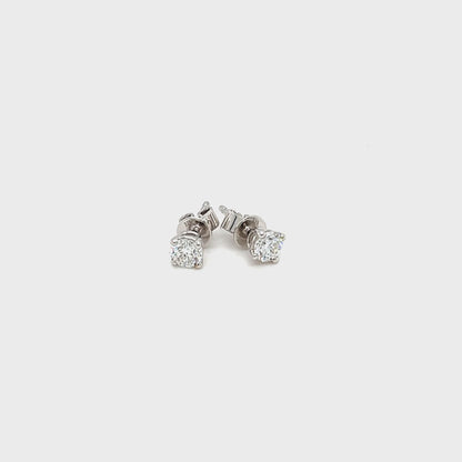 9ct White Gold 0.05ct Diamond Stud Earrings
