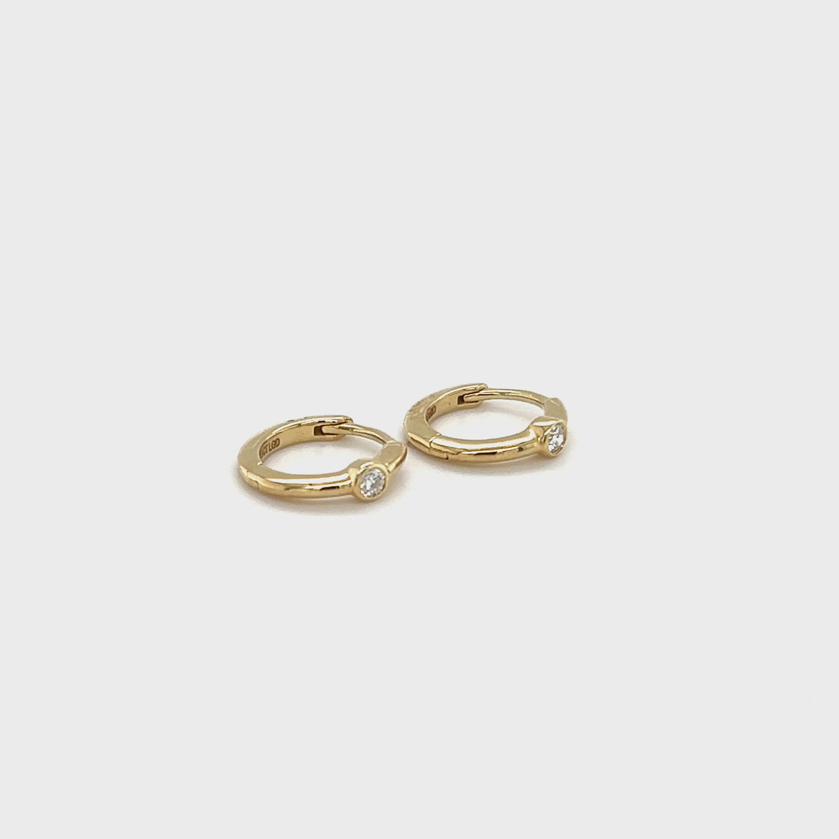 9K Yellow Gold Lab-Grown Diamond Hoop Earrings