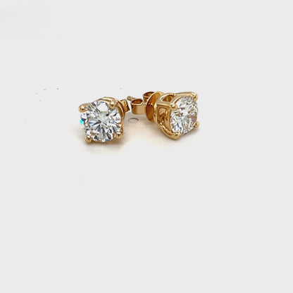 9ct Yellow Gold Diamond Stud Earrings