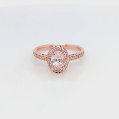 MORGANITE & DIAMOND ROSE GOLD RING