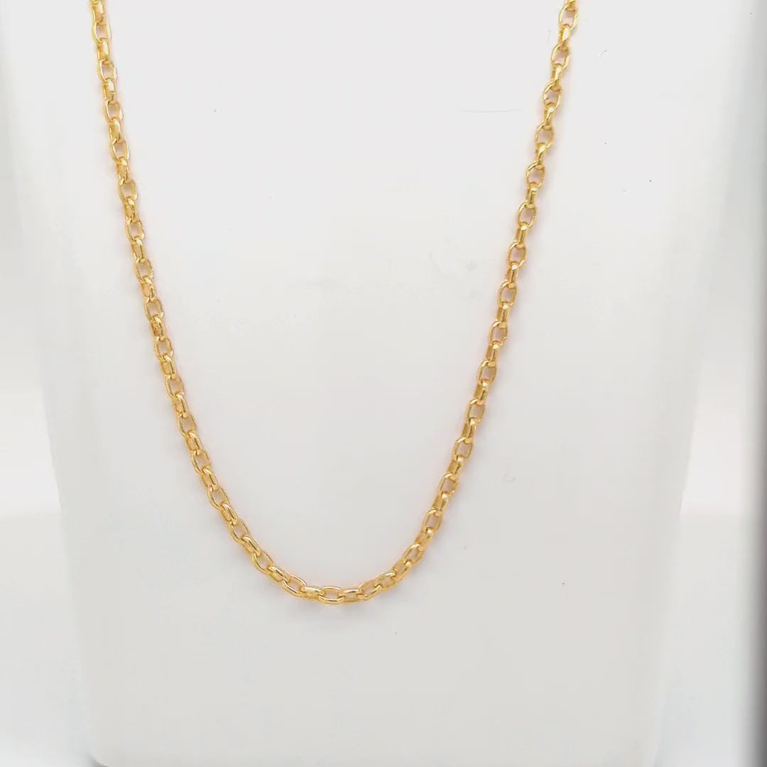 YELLOW GOLD OVAL BELCHER CHAIN 50CM