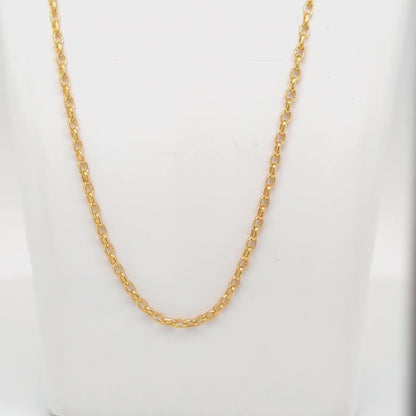 YELLOW GOLD OVAL BELCHER CHAIN 50CM