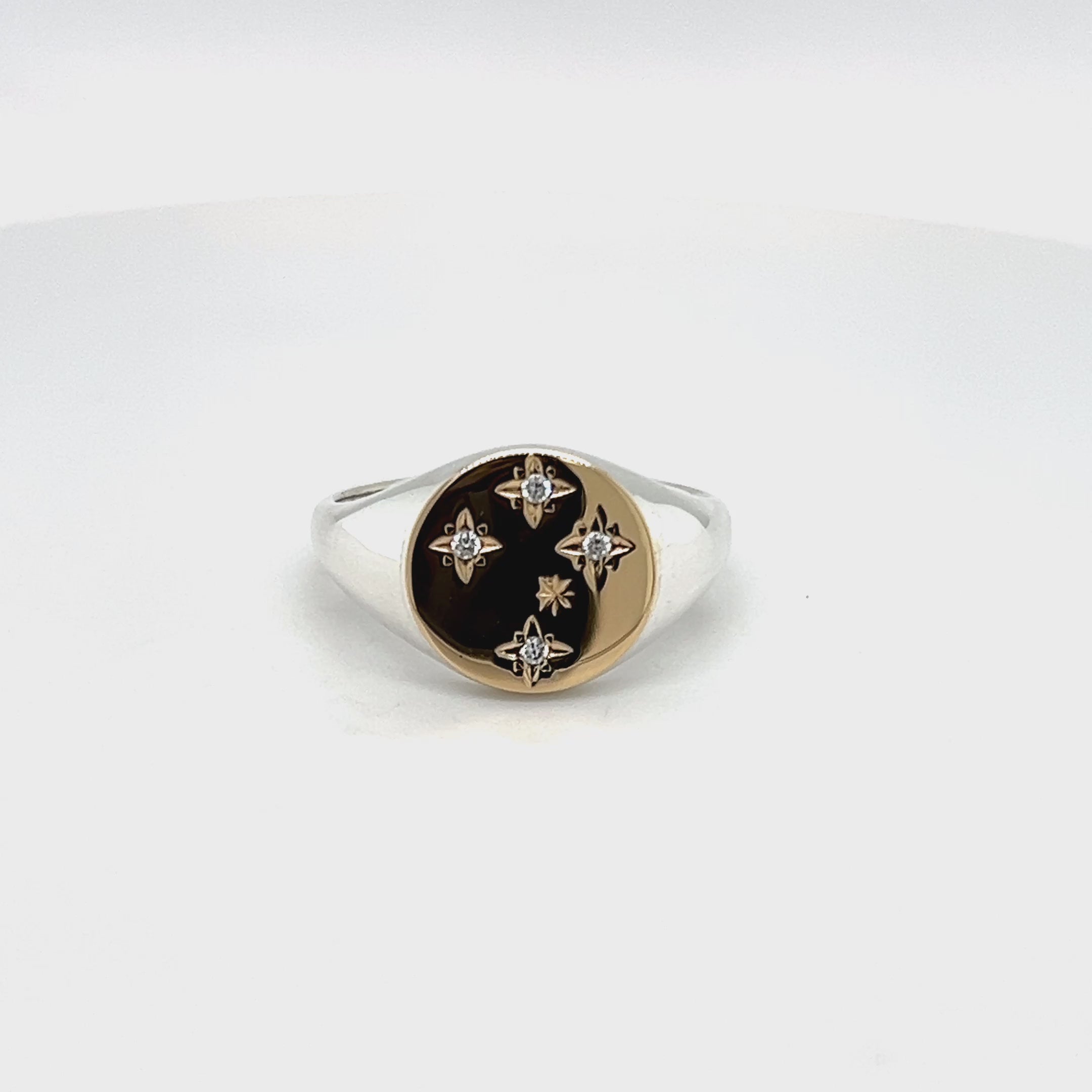 9CT Yellow Gold & Sterling Silver Gents Ring