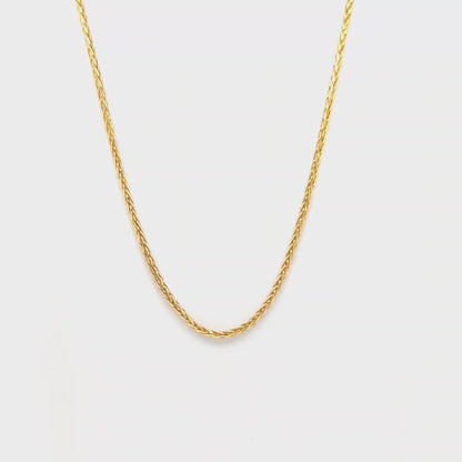 9CT YELLOW GOLD ITALIAN SPIGA CHAIN 45CM. Custom jewellery Sunshine Coast & Australia 