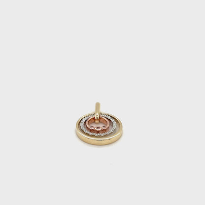 9ct Multi-Coloured Gold Pendant with Australian Argyle Pink Diamonds