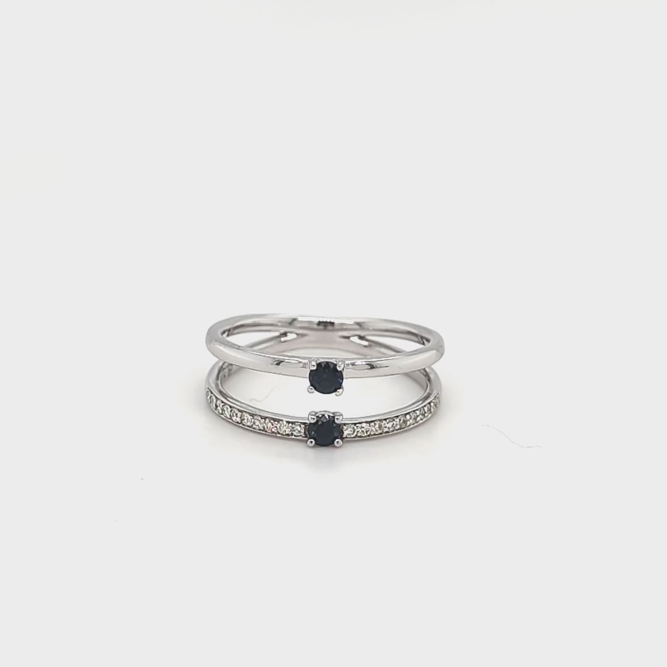 9ct White Gold Sapphire & Diamond Ring
