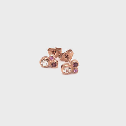 PINK SAPPHIRE TOURMALINE & MORGANITE EARRINGS