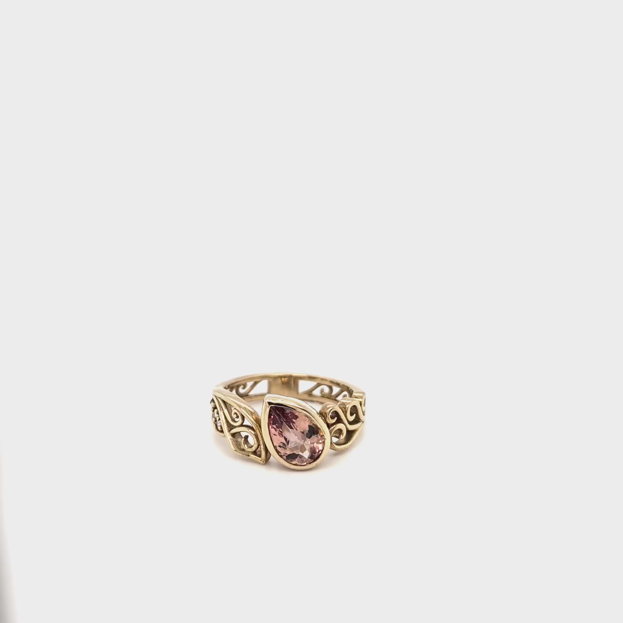 TOURMALINE AND DIAMOND RING