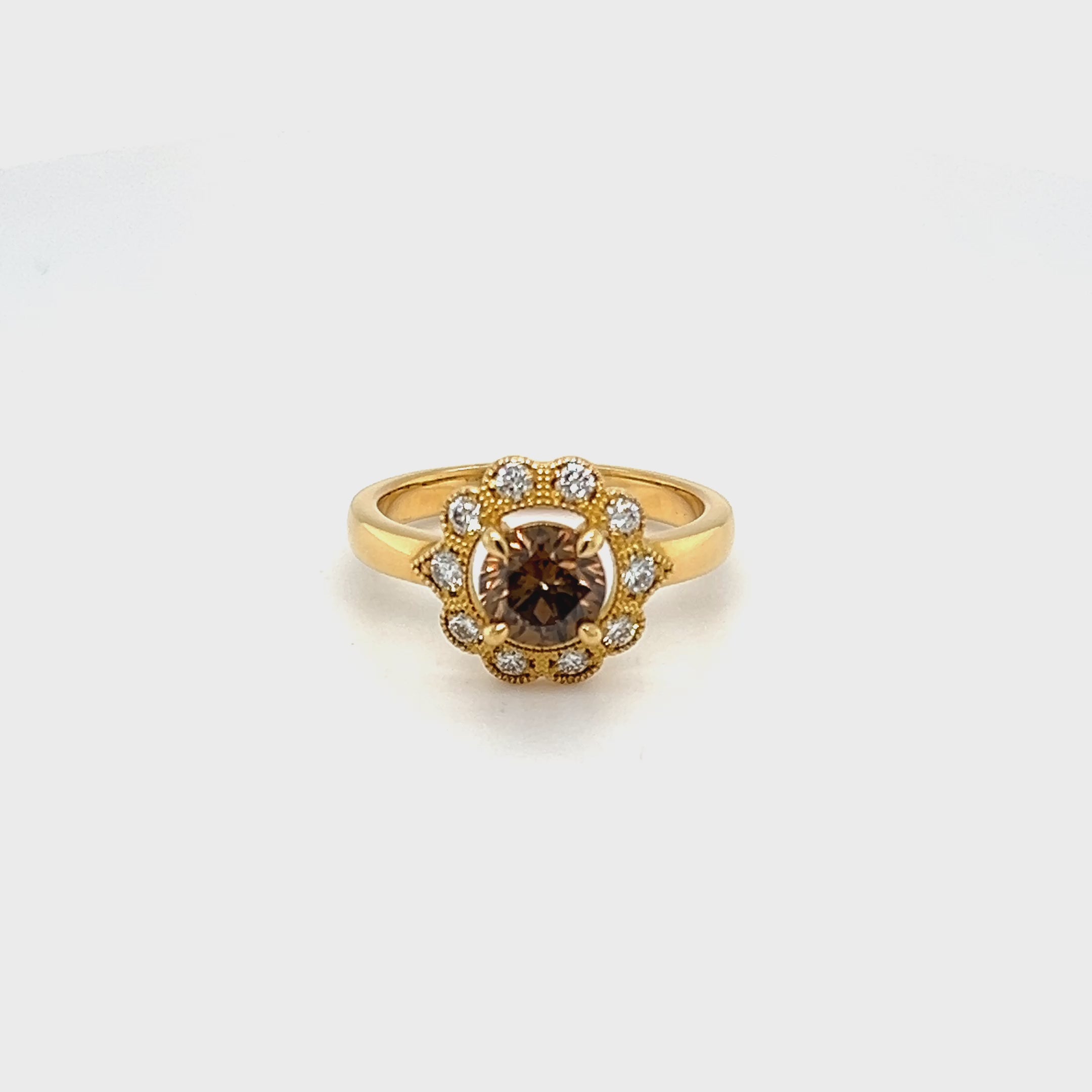 Argyle Chocolate Diamond Ring 18ct Yellow Gold (certificate)