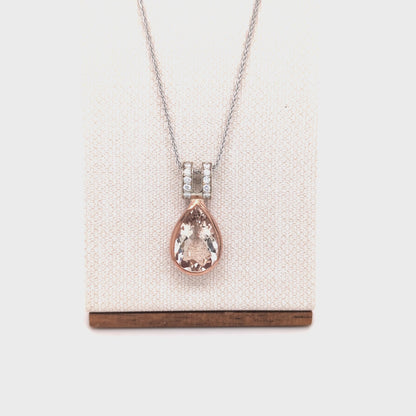 MORGANITE & DIAMOND ROSE GOLD PENDANT
