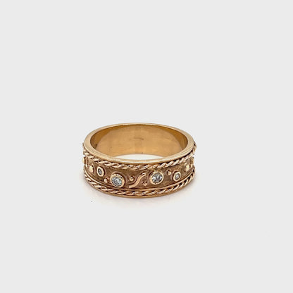 9ct Yellow Gold Diamond Men's Ring