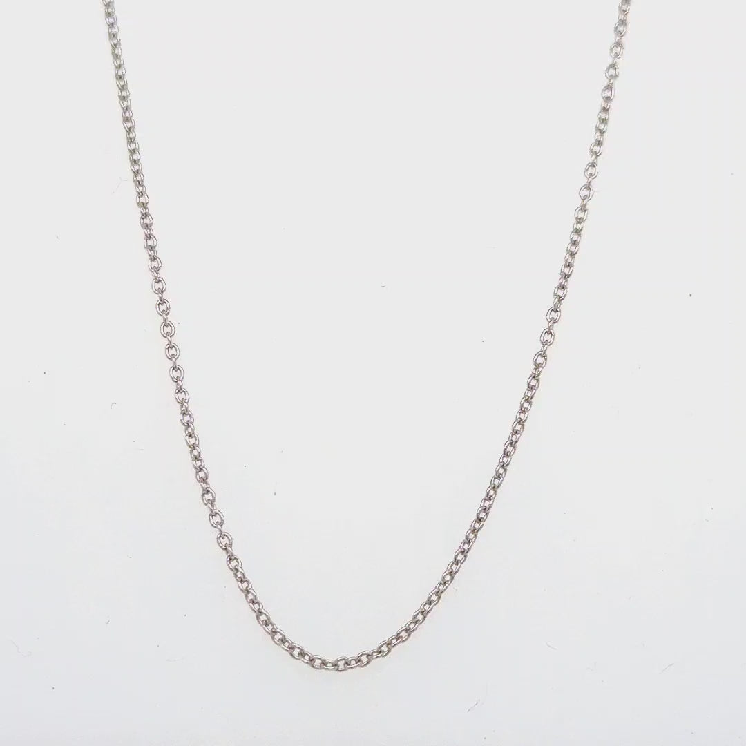 WHITE GOLD CABLE CHAIN 45CM