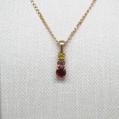 9ct Yellow Gold Sappire and Spinel Pendant