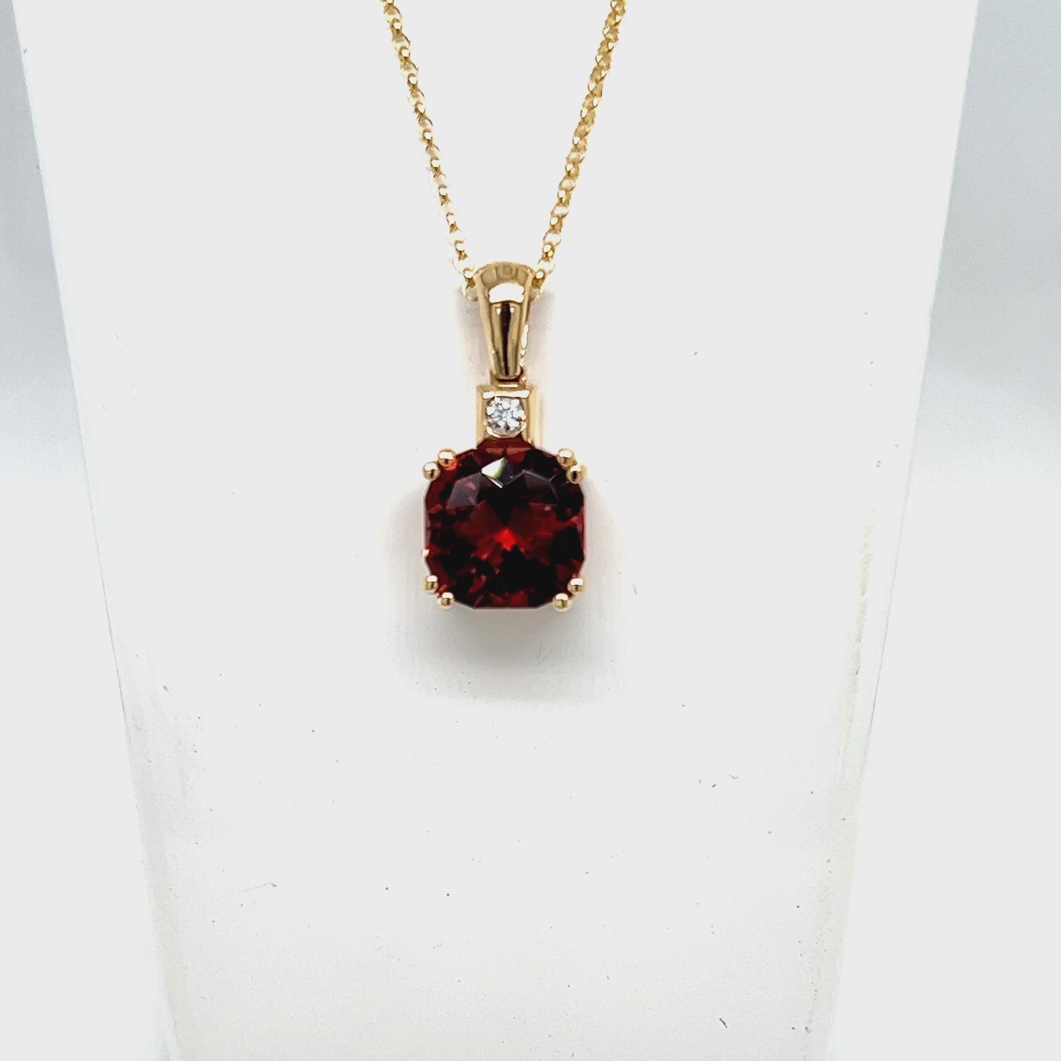 9ct Yellow Gold Pink Tourmaline Pendant