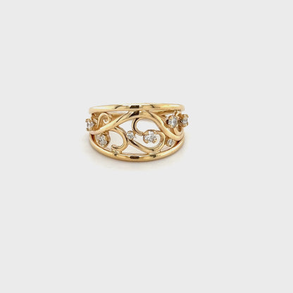 9ct Yellow Gold Diamond Dress Ring